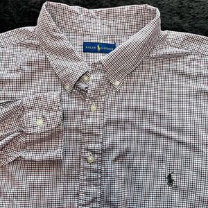 Ralph Lauren Men's Button Down Shirt Size 4XB‎ Long Sleeve Red Olive Plaid
